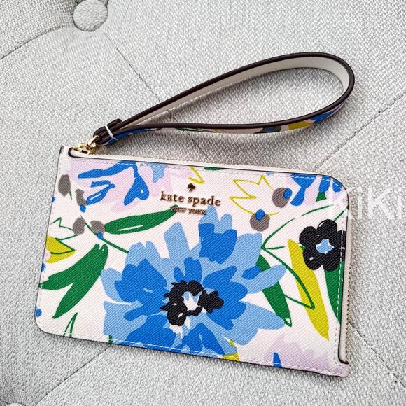 Kate Spade Lucy Floral Small L-Zip Wristlet KK935 - Picture 5 of 8